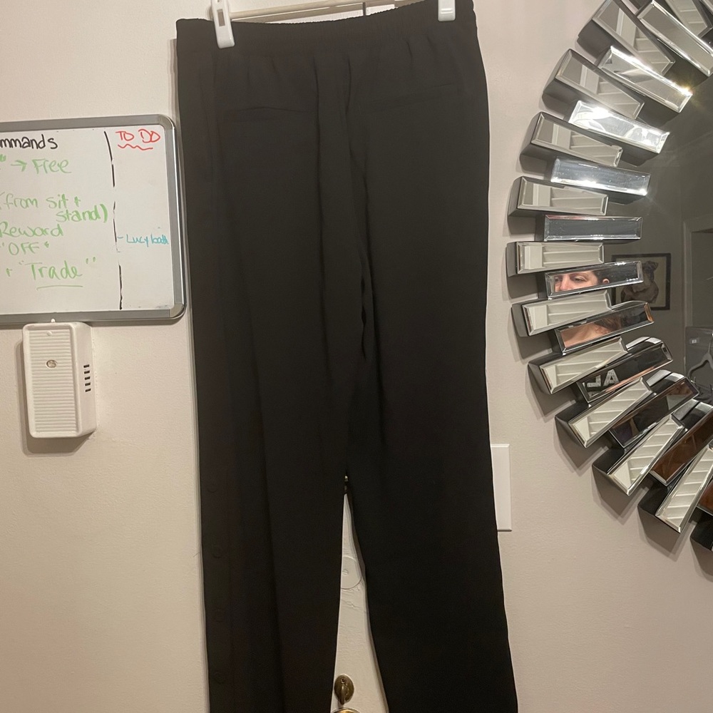 Wide-leg Button Detail Black Pants H&M SIZE 10
